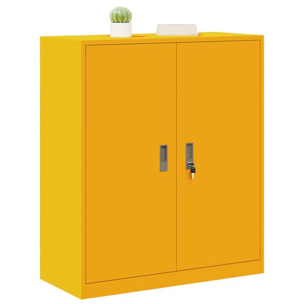 vidaXL Armadio Giallo senape 90 x 40 x 105 cm Acciaio