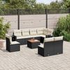 vidaXL Set Divani da Giardino 9 pz con Cuscini Nero in Polyrattan