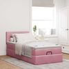 vidaXL Struttura Letto Pouf con Materasso Rosa 90x200 cm in Velluto