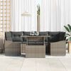 vidaXL Set Divano da Giardino 7 pcs Grigio Poly Rattan