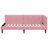 vidaXL Cornice del letto ad angolo Rosa 90 cm x 200 cm Velluto
