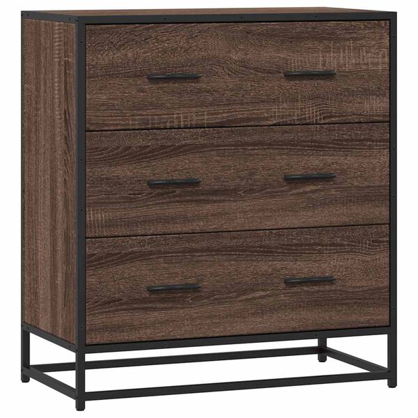vidaXL Credenza Rovere Marrone 68x35x76 cm in Truciolato e Metallo