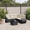 vidaXL Set Divano da Giardino 6 pz con Cuscini Nero in Polyrattan