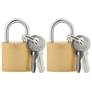 vidaXL U Lock con Chiavi 2 pz Ottone Ferro