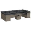 vidaXL Set Divani da Giardino 11 pz con Cuscini in Polyrattan Grigio
