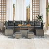 vidaXL Set Divano da Giardino con cuscino 10 pcs Grigio polyrattan
