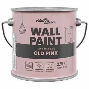 vidaXL Pittura murale Rosa 2,5 L Stampa da parete