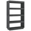 vidaXL Libreria/Divisorio Grigio 80x35x135 cm Legno Massello di Pino