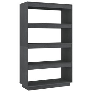 vidaXL Libreria/Divisorio Grigio 80x35x135 cm Legno Massello di Pino
