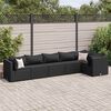 vidaXL Set Mobili da Giardino 6 pz con Cuscini in Polyrattan Nero