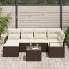 vidaXL Set di divani con cuscino 7 pcs Marrone e Crema polyrattan
