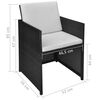 vidaXL Set da Bistrot 3 pz in Polyrattan e Legno di Acacia Nero