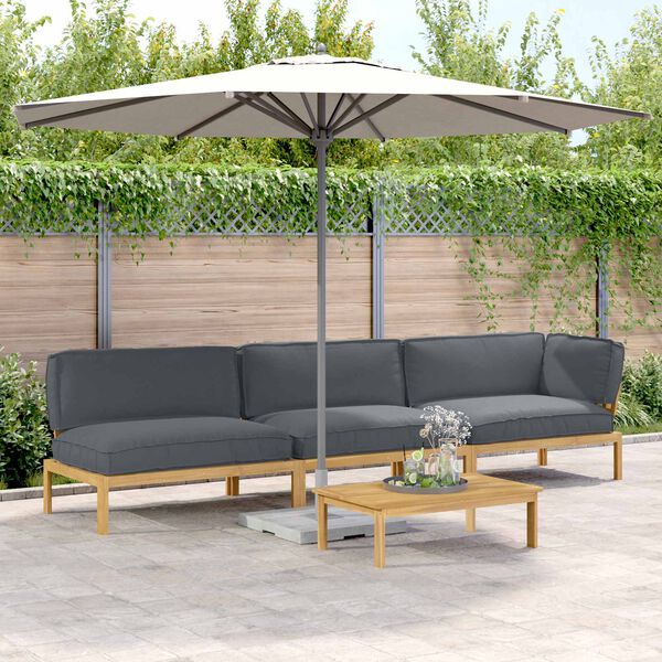 vidaXL Set di divani 4 pcs Antracite Legno di Acacia Massello