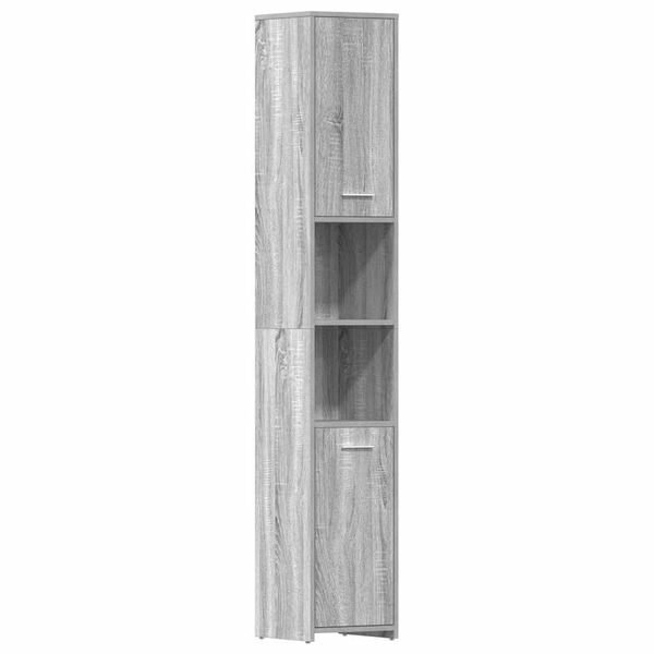 vidaXL Armadietto Bagno Grigio Sonoma 30x30x183,5 cm Legno tecnico