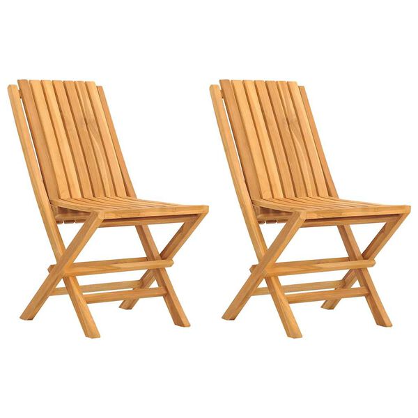 vidaXL Sedie da Giardino Pieghevoli 2pz 47x47x89cm Legno Massello Teak