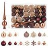 vidaXL Set di Palline di Natale 111 pz Champagne e marrone 6 cm