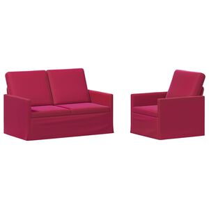 vidaXL Set di divani 2 pcs Rosso Vino Velluto (V)