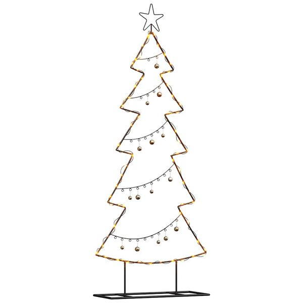 vidaXL Albero di Natale in metallo con supporto Nero 150 cm Acciaio