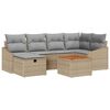 vidaXL Set Divano da Giardino 7 pz Beige Poly Rattan