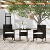 vidaXL Set da Bistrot per Giardino 3 pz in Polyrattan e Vetro Nero