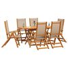 vidaXL Set Pranzo da Giardino 7pz Legno Massello di Acacia e Textilene