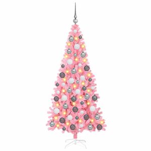 vidaXL Albero di Natale con 300 LED con supporto Rosa 180 cm PVC