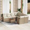 vidaXL Set Divano da Giardino 9 pcs Beige Poly Rattan