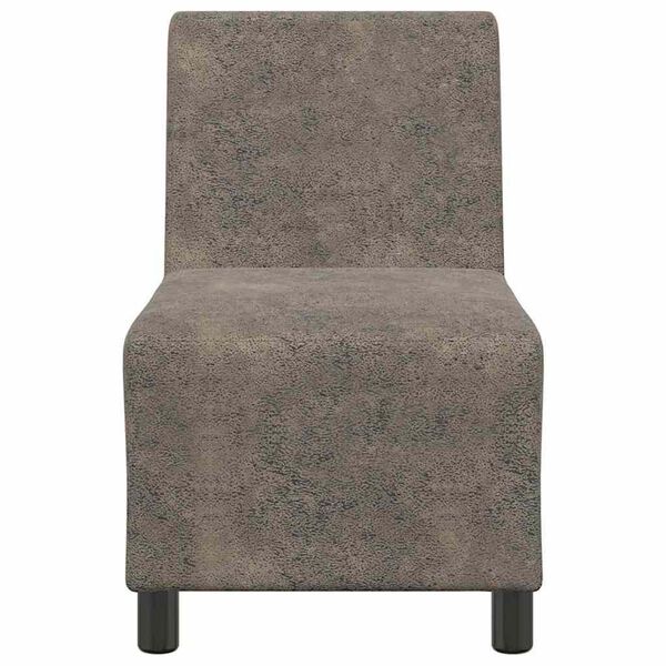 vidaXL Divano componibile senza braccioli grigio scuro 55 cm in similpelle scamosciata