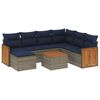 vidaXL Set Divani da Giardino 8 pz con Cuscini Grigio in Polyrattan