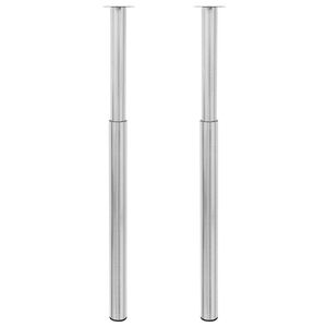 vidaXL Gambe Telescopiche Tavolo 2 pz Acciaio Inossidabile 710 mm-1100 mm