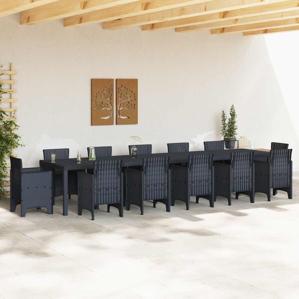 vidaXL Tavolo da Giardino Antracite 400 x 100 x 73 cm polyrattan