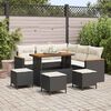 vidaXL Set Divano da Giardino 9 pcs Nero polyrattan