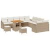 vidaXL Set Divano da Giardino con cuscino 13 pcs Beige polyrattan
