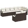 vidaXL Set Divano da Giardino 8 pz Marrone e bianco polyrattan