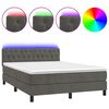 vidaXL Letto a Molle con Materasso e LED Grigio Scuro 140x190 cm
