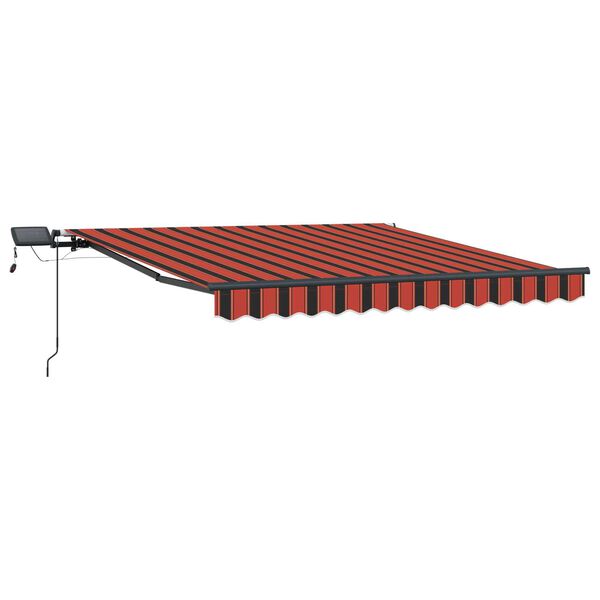 vidaXL Tenda Retrattile Manuale con LED 300x250cm Arancione e Marrone