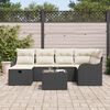 vidaXL Set Divano da Giardino 7 pcs Nero e crema Poly Rattan
