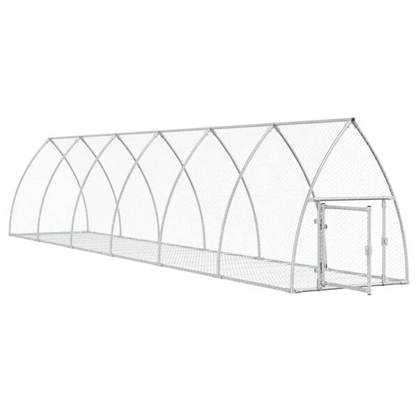 vidaXL Conigliera Argento 105x600x120 cm in Acciaio Zincato