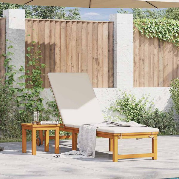 vidaXL Lettino da sole 2 pcs Marrone Legno di Acacia Massello