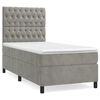 vidaXL Giroletto a Molle con Materasso Grigio Chiaro 100x200cm Velluto
