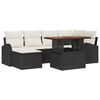 vidaXL Set Divano da Giardino 7 pz Nero e crema