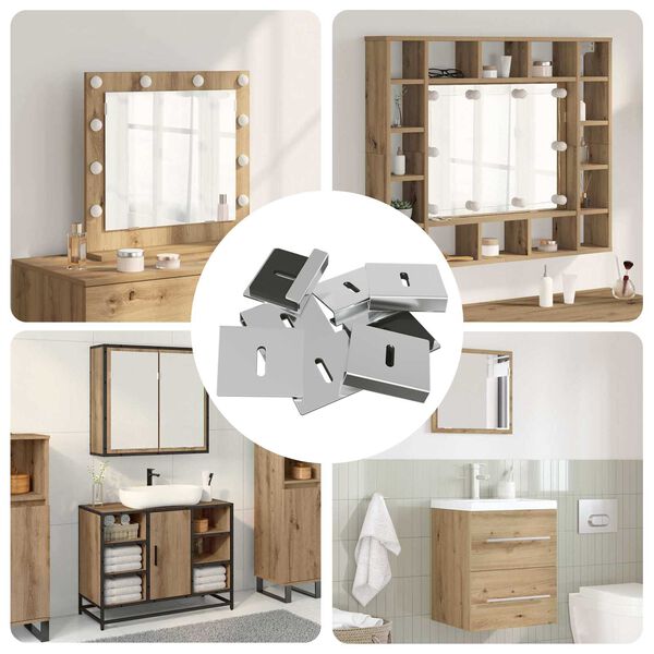 vidaXL Supporto per Specchio 2 pcs Nichel 35 x 30 x 8,3 mm Acciaio