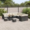 vidaXL Set Divano da Giardino 13 pcs Nero polyrattan