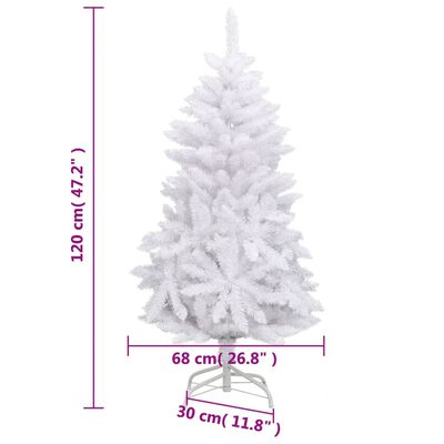 vidaXL Albero di Natale Artificiale Incernierato con Base Bianco 120cm