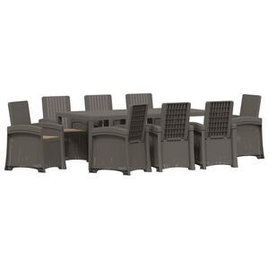 vidaXL Set da Pranzo per Giardino 9 pz Grigio chiaro e Tortora PP