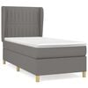 vidaXL Giroletto a Molle con Materasso Grigio Scuro 90x200 cm Tessuto