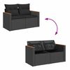 vidaXL Set Divani da Giardino con Cuscini 7pz Nero Polyrattan Acacia