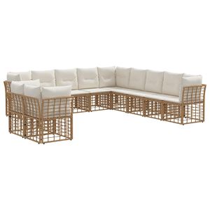 vidaXL Set di divani da esterno Naturale Poliestere