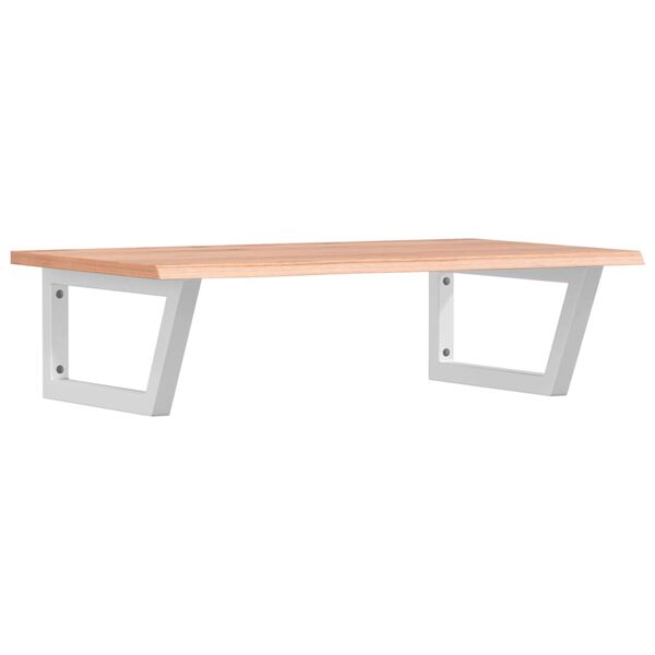 vidaXL Ripiano a Parete per Lavabo in Acciaio e Massello di Rovere