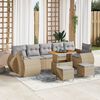 vidaXL Set Divano da Giardino 10 pcs Beige polyrattan